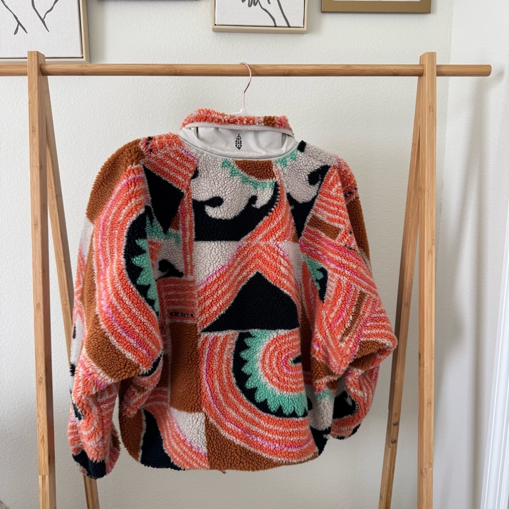 Free People Printed Hit the Slopes Fleece - Orange - Picture 2 of 6